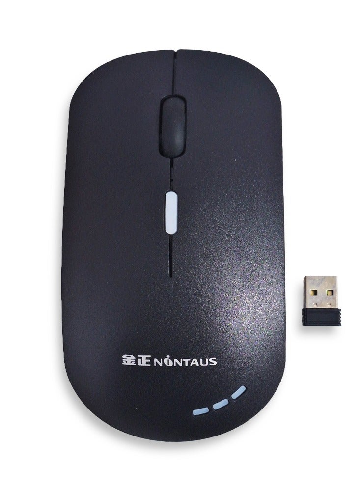 NONTAUS Wireless Multimedia Keyboard and Mouse Set with Rainbow LED Panel 2.4GHz USB , WITH 3 AA Battery , 105 key , 1600 DPI Mouse , J105 - Black - Image 3