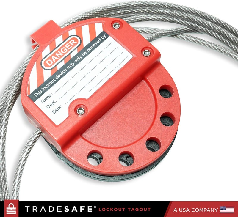 TRADESAFE Lockout Tagout Adjustable Cable Lock - 10 ft Steel Cable Lock with Vinyl Coating, Premium Grade Loto Cable, OSHA Compliant - Image 4