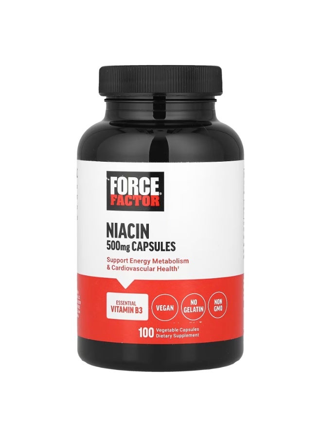 Force Factor Niacin, 500 mg, 100 Vegetable Capsules - Image 1