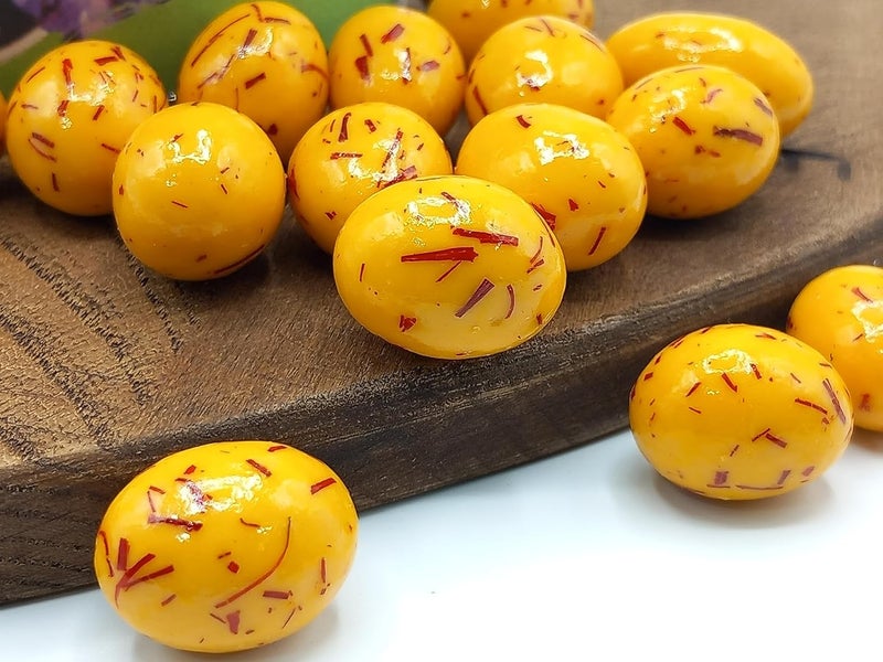 Karish Pistachio Coated With Saffron Chocolate | Natural & Rich in Aroma of Kesar | Unique Gourmet Gift For Special Occasions | Delicious Dry Fruits Choco Snack For Family & Loved Ones | 180 gm - Image 2