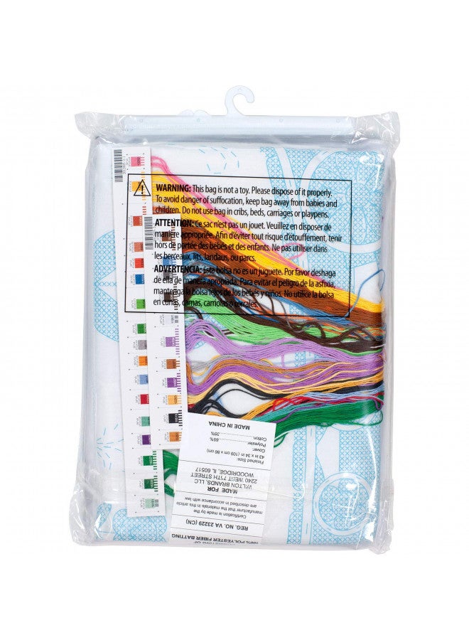 Dimensions Stamped Cross Stitch 'Baby Express' DIY Baby Quilt, 34" x 43" - Image 3