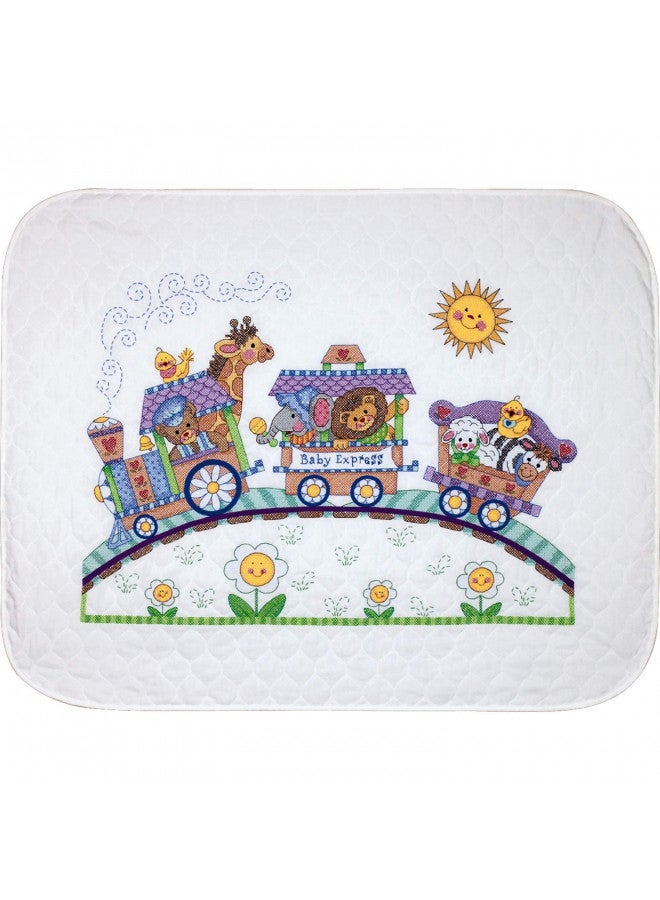 Dimensions Stamped Cross Stitch 'Baby Express' DIY Baby Quilt, 34" x 43" - Image 5