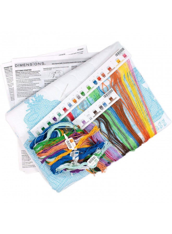 Dimensions Stamped Cross Stitch 'Baby Express' DIY Baby Quilt, 34" x 43" - Image 4