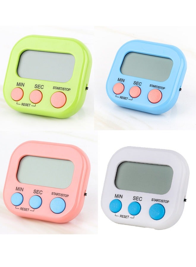 4pcs different color LCD digital kitchen countdown magnetic timer suitable for various occasions  - Image 1