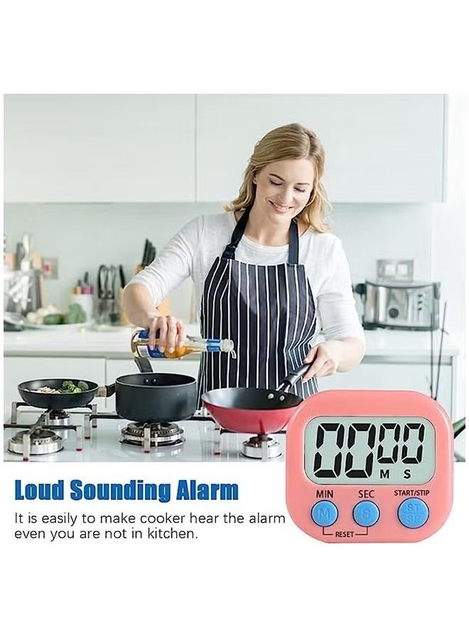 4pcs different color LCD digital kitchen countdown magnetic timer suitable for various occasions  - Image 3
