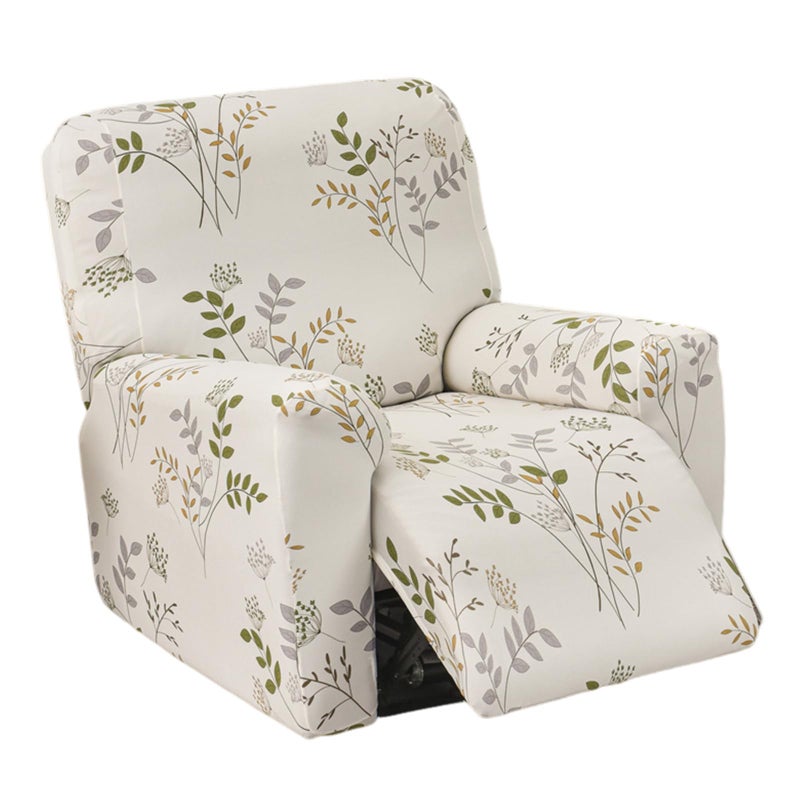 KRFOONN Stretch Recliner Slipcovers Printed Recliner Chair Covers 4-Piece Lazy Boy Recliner Covers Non Slip Reclining Furniture Protector Sofa Couch Cover with Elastic Bottom for Kid Pet, Color B58 - Image 1