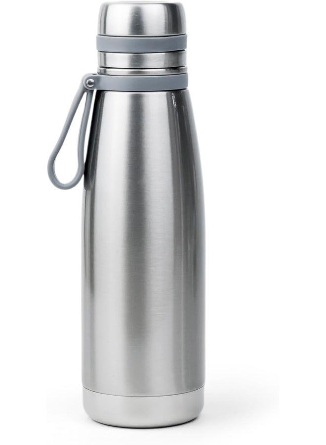 Nessan Elsa 653Ml Stainless Steel Vacuum Bottle - Double Wall Insulation For Hot And Cold Beverages - Comfortable To Hold - Easy To Carry - Indoor And Outdoor Use - Silver - Image 1