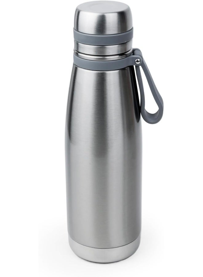 Nessan Elsa 653Ml Stainless Steel Vacuum Bottle - Double Wall Insulation For Hot And Cold Beverages - Comfortable To Hold - Easy To Carry - Indoor And Outdoor Use - Silver - Image 4