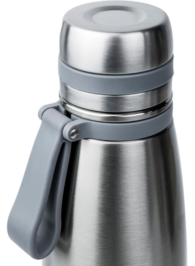 Nessan Elsa 653Ml Stainless Steel Vacuum Bottle - Double Wall Insulation For Hot And Cold Beverages - Comfortable To Hold - Easy To Carry - Indoor And Outdoor Use - Silver - Image 2