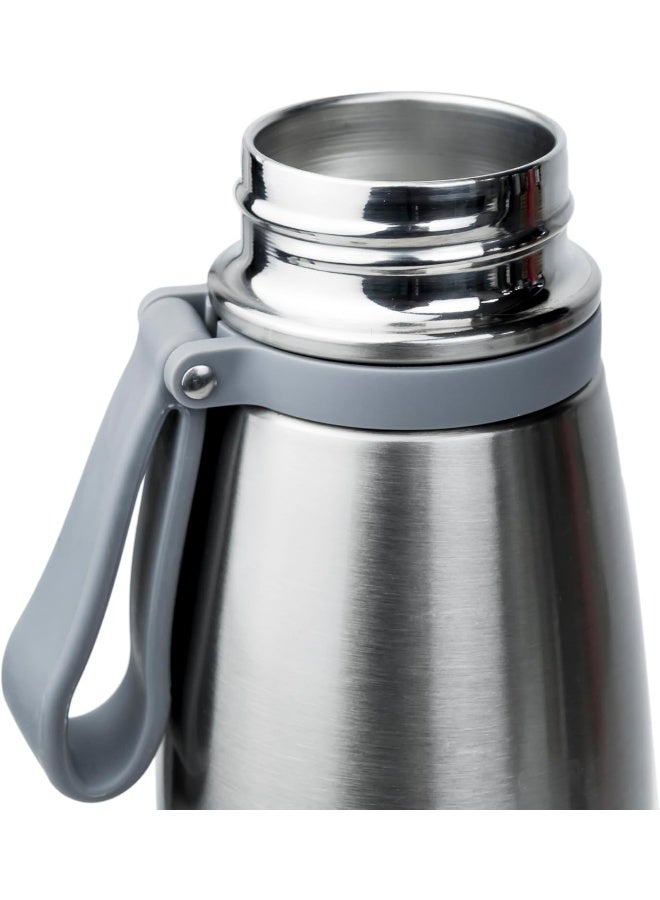 Nessan Elsa 653Ml Stainless Steel Vacuum Bottle - Double Wall Insulation For Hot And Cold Beverages - Comfortable To Hold - Easy To Carry - Indoor And Outdoor Use - Silver - Image 3