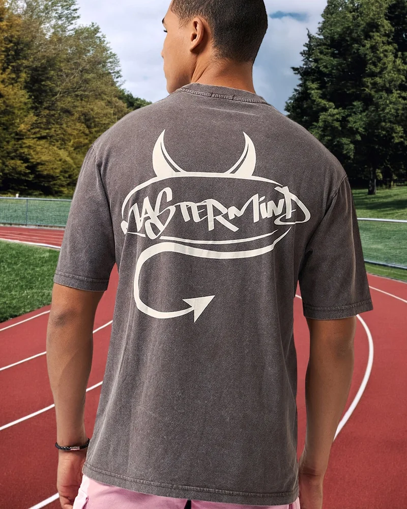 بيواكوف تيشيرت رجالي بني بطبعة جرافيك ماترمايند بقصة واسعة