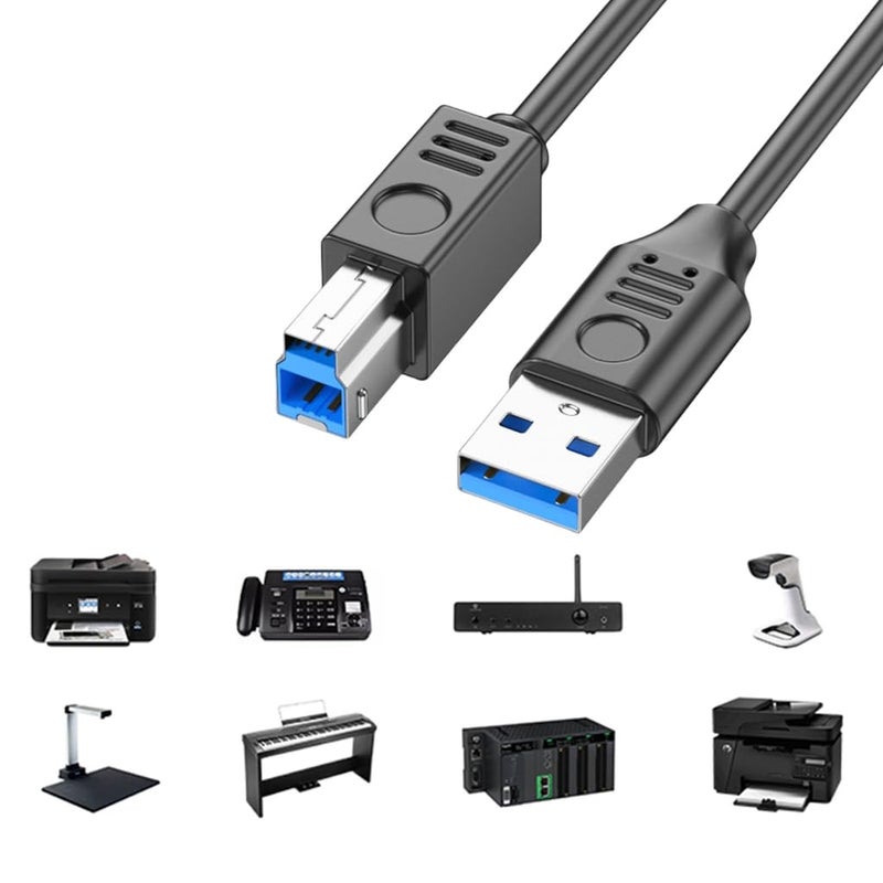 Speed 5Gbps USB3.0 Cable USB A to USB Printer Cable for Printer,Scanners External Hard Drives Solid Constructions - Image 2