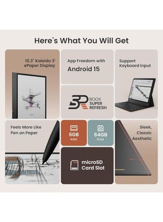 BOOX Note Air5 C 10.3" E-Ink Tablet | Android 15 | 6GB RAM + 64GB | Pen3 Stylus Included | Bundle: Case + Extra Pen Tips (5 Stylus Tips In Box) - view 2