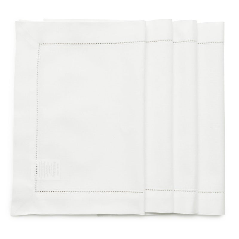 Solino Home Solino Home White Placemats Set of 4  Cotton Linen Hemstitch Fabric Placemats 14 x 19 Inch for Spring 4th of July Memorial Day Fathers Day Summer 
