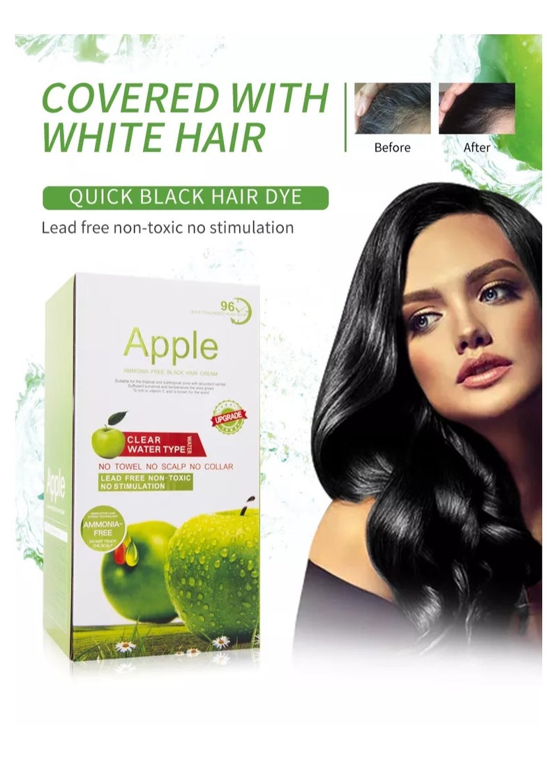 ابل  كريم صبغ التفاح الأسود الخالي من الأمونيا ومستخلص فاكهة التفاح 96 أسود للشعر واللحية. - Image 2