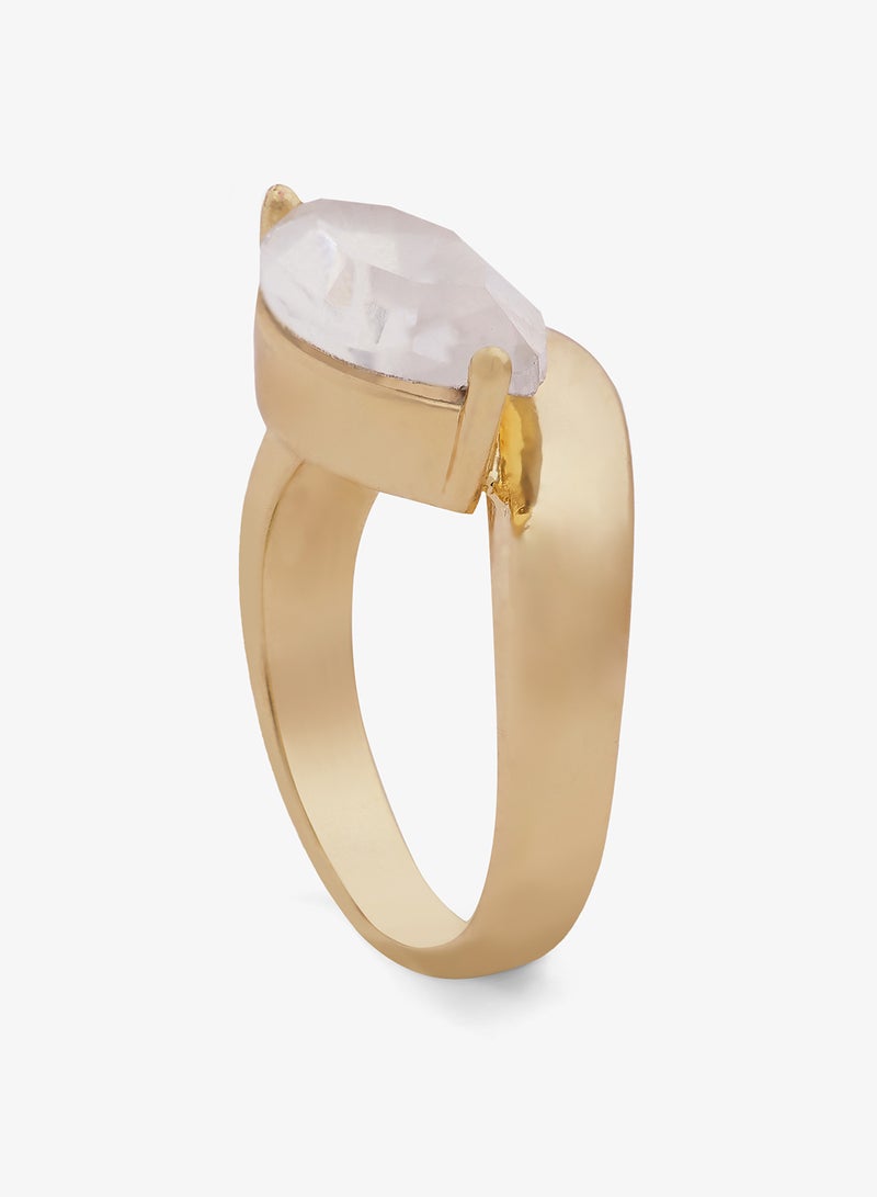Ella Limited Edition Chunky Jewel Embellished Gold Detail Ring - Image 2