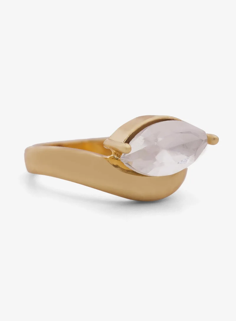 Ella Limited Edition GOLD Chunky Jewel Embellished Gold Detail Ring for Women | Best Price UAE