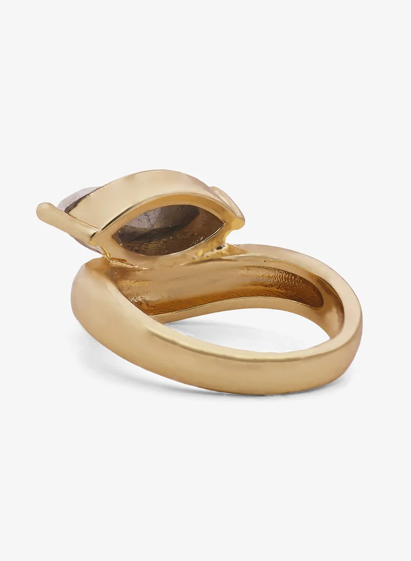 Ella Limited Edition GOLD Chunky Jewel Embellished Gold Detail Ring for Women | Best Price UAE