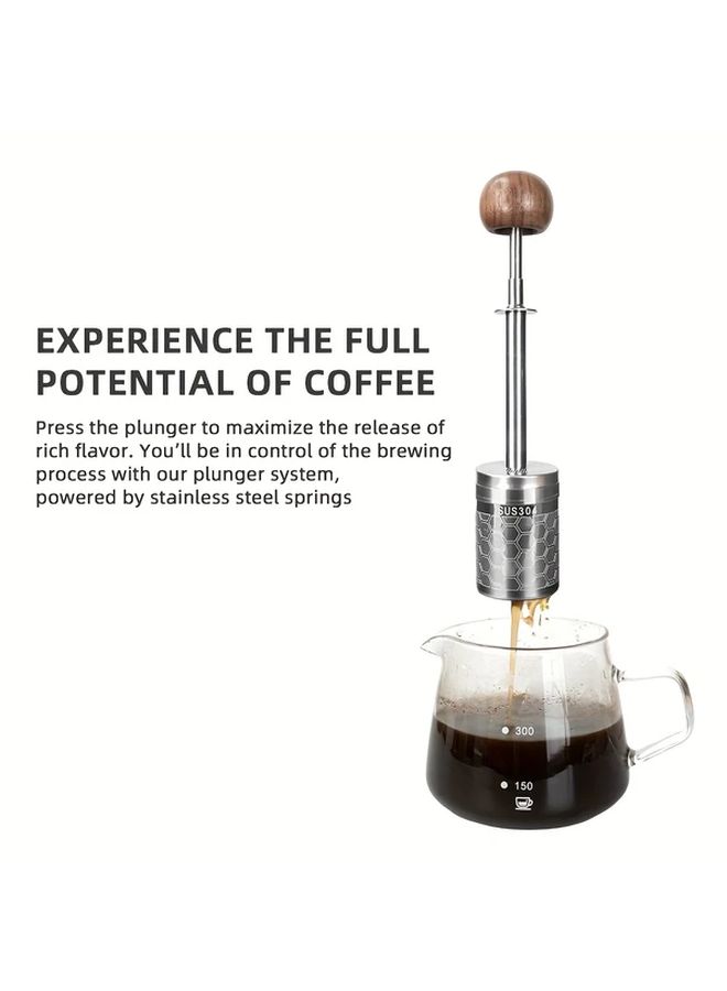 Portable Paperless Reusable Filter Press 304 Stainless Steel Micro French Press For Hot Iced Cold Brew Coffee Tea - Image 4