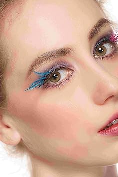 Dorisue halloween lashes Pink and Blue Color Eyelashes Joker Cosplay Costumes Set Party Feather lashes Makeup costume lashes 1 pair - Image 5