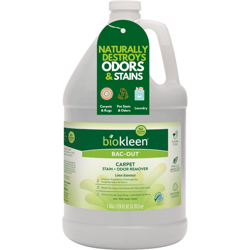 Biokleen Bac-Out Enzyme Stain & Odor Remover - 128 Ounces - Destroys Stains & Odors Safely, for Pet Stains, Laundry, Diapers, Wine, Carpets, & More, Eco-Friendly, Non-Toxic - Image 1