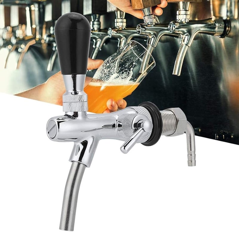Brass Stainless Steel Adjustable Beer Faucet Tap 8 Inch Thread Flow Control Keg Accessory - Image 4