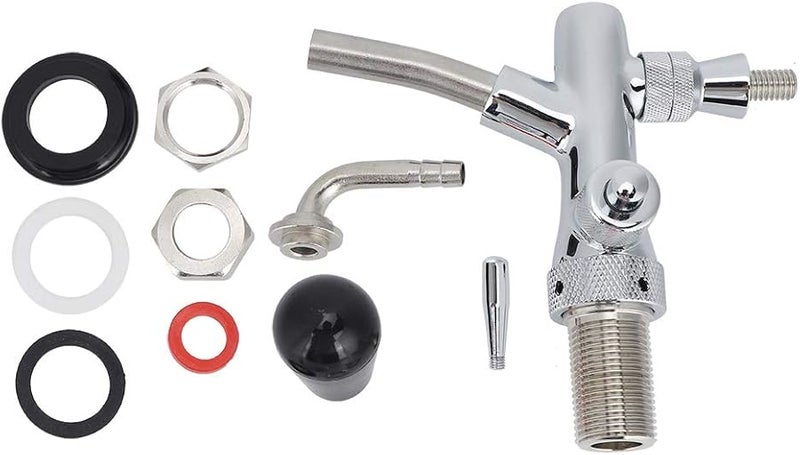 Brass Stainless Steel Adjustable Beer Faucet Tap 8 Inch Thread Flow Control Keg Accessory - Image 2