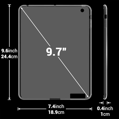 Asgens Transparent Case for iPad 2nd/3rd/4th Gen. 9.7'', Slim Silicone Soft TPU Tablet Computer Case for Apple iPad 2 3 4, 9.7'' 2011/2012 (Old Model) - Image 3