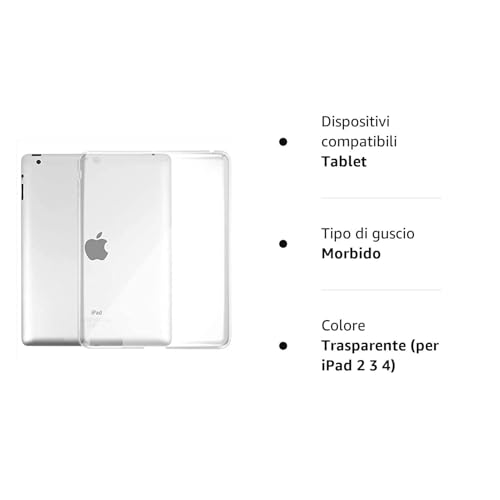 Asgens Transparent Case for iPad 2nd/3rd/4th Gen. 9.7'', Slim Silicone Soft TPU Tablet Computer Case for Apple iPad 2 3 4, 9.7'' 2011/2012 (Old Model) - Image 4