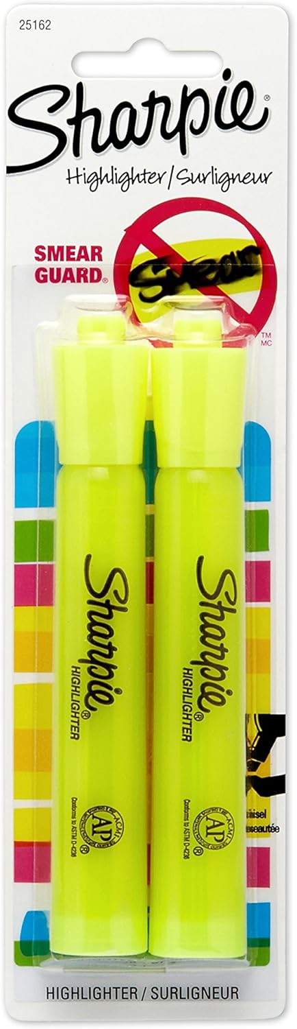 SHARPIE 25162PP Accent TankStyle Highlighter Fluorescent Yellow 2Pack - Image 1