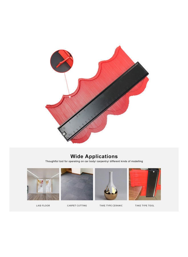 نيبمينينت مسطرة قياس مزدوجة لتحديد محيط الشكل متعدد الألوان 9.8بوصة - Image 3