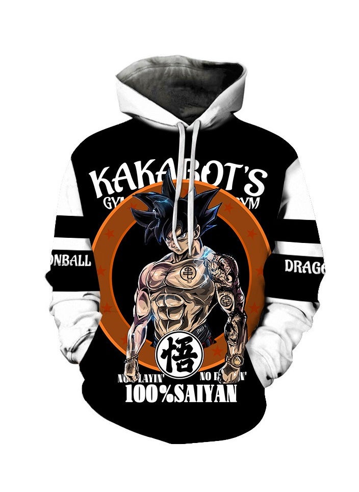 Loquat Seven Dragon Ball Wukong 3D Digital Printed Sweater Loose Hooded 