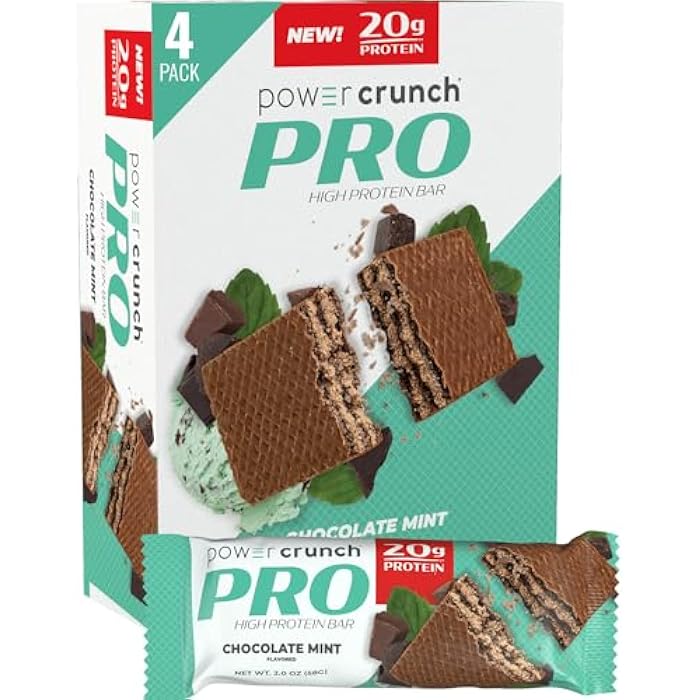 Power Crunch PRO Protein Wafer Bars, High Protein Snacks with Delicious Taste, Chocolate Mint, 2.0 Ounce (4 Count) - Image 1