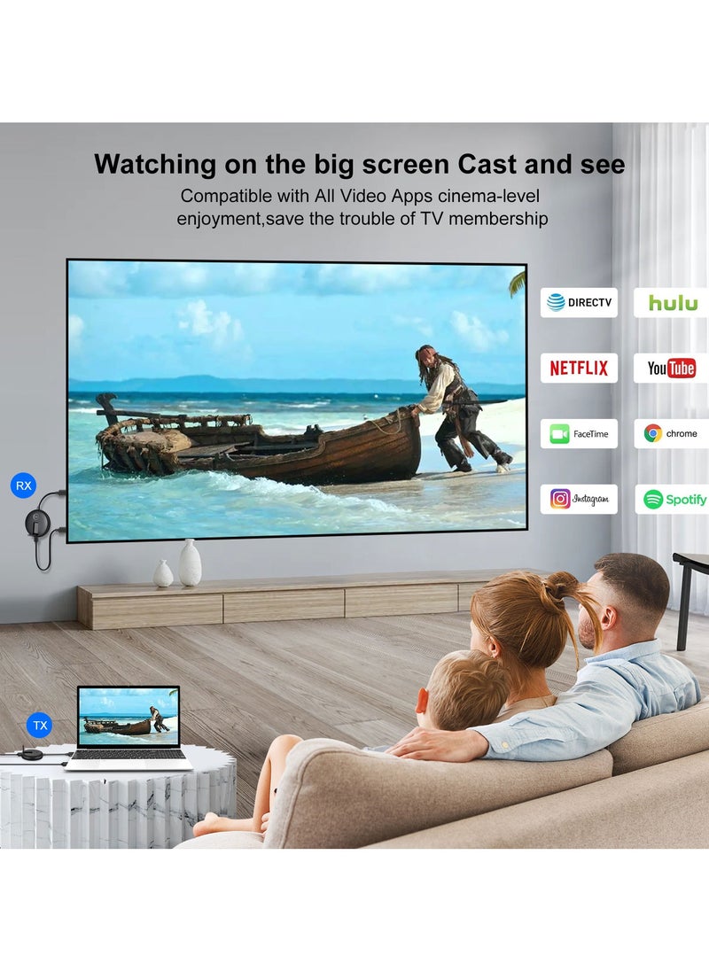 DOCKCASE Wireless HDMI Transmitter and Receiver- Plug and Play Extender Kit, Multi-TV 50M 1TX UP to 4RX  - Image 4