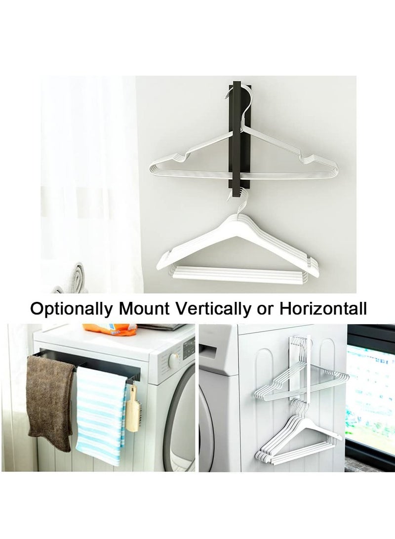 SYOSI Hanger Organizer, Hanger Storage Rack for Washing Machine, Magnetic Wall Mount Hanger Storage Rack, Hanger Stacker for Closet Laundry Room, Saving Clothes Hanger Storage Space Black - Image 3