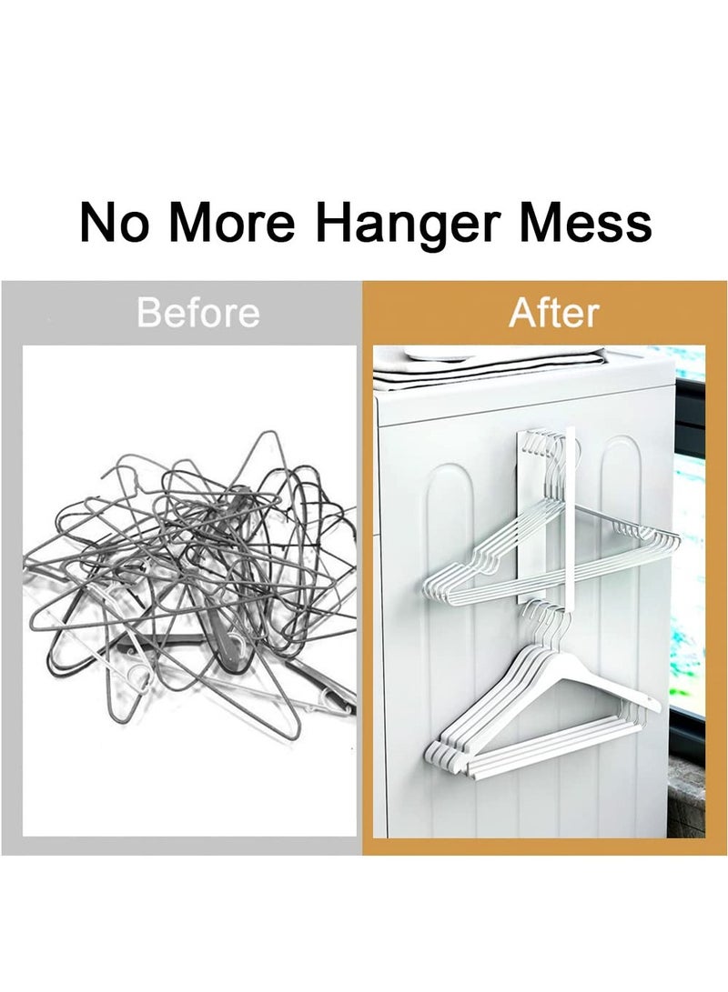 SYOSI Hanger Organizer, Hanger Storage Rack for Washing Machine, Magnetic Wall Mount Hanger Storage Rack, Hanger Stacker for Closet Laundry Room, Saving Clothes Hanger Storage Space Black - Image 4