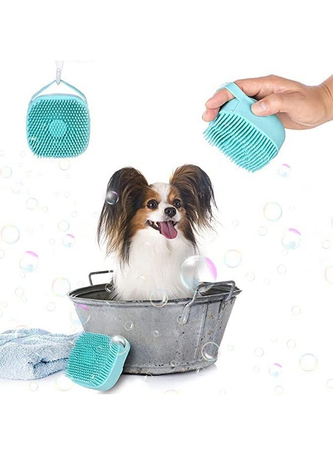 Dog Bath Brush, Best Pet Bathing Tool For Dogs, Soft Silicone Dog Grooming Brush Bristles With Loop Handle Give Pet Gentle Massage, Extra Shampoo Dispenser (Multicolor) - Image 4