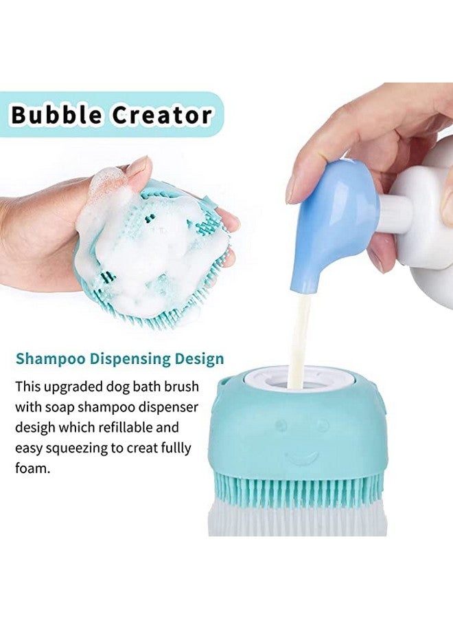 Dog Bath Brush, Best Pet Bathing Tool For Dogs, Soft Silicone Dog Grooming Brush Bristles With Loop Handle Give Pet Gentle Massage, Extra Shampoo Dispenser (Multicolor) - Image 2