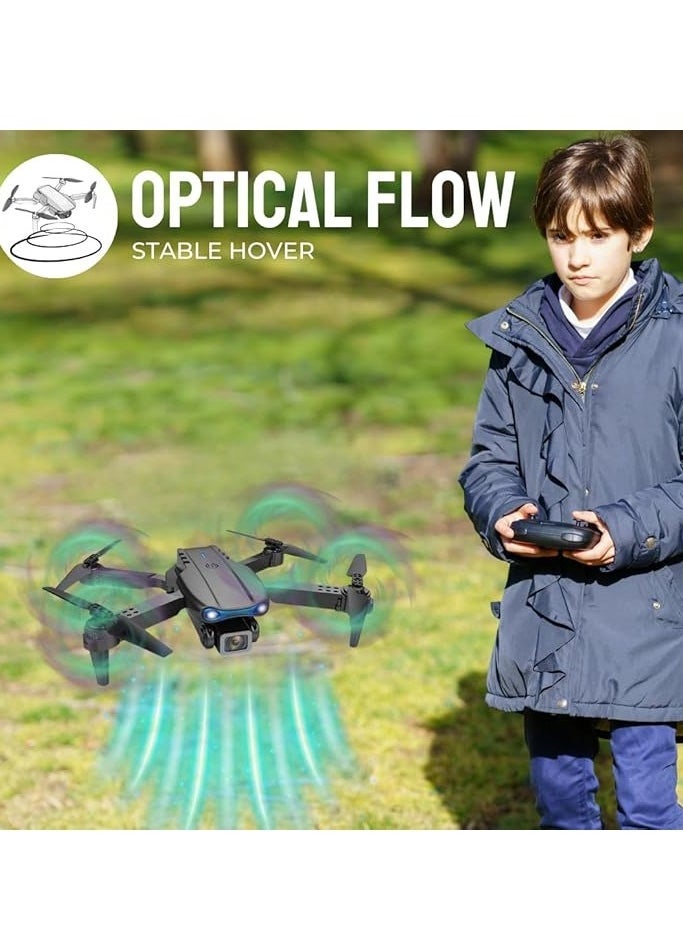 ELTRAZONE - E88 Drone with Camera – 4K HD Dual Camera, Lightweight (Less Than 100g), Foldable Design, 45 Minutes Flight Time, 1 Batteries, Toy Drone for Kids & Beginners, Optical Flow, Altitude Hold, 360° Flip - Image 1