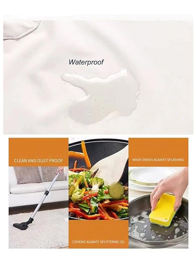 2 مئزر مطبخ مع جيب وممسحة يد، مطبخ من نوع واحد مضاد للماء، مطبخ طبخ طبخ طبخ طبخ ممسحة - Image 5