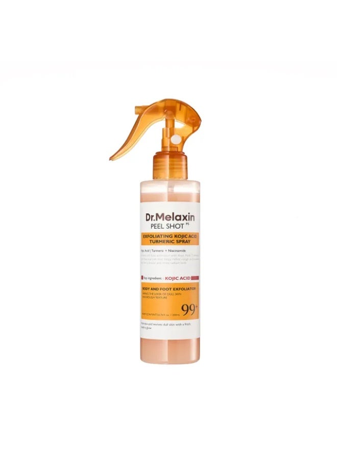 Dr.Melaxin Peel Shot Kojic Acid Turmeric Body Exfoliator Spray 200ml – AHA PHA Niacinamide for KP Bumps, Dark Spots, Uneven Skin Tone, Korean Skincare - Image 3