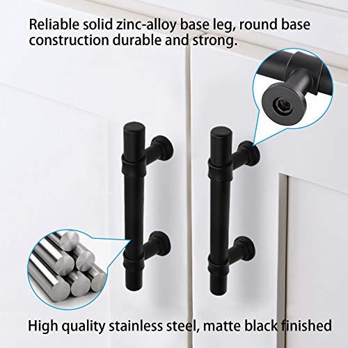 Goldenwarm Black Cabinet Handles 25 Pack Black Drawer Pulls - LST18BK128 Kitchen Hardware for Cabinet Vintage Kitchen Hardware Handles Dresser - Image 3