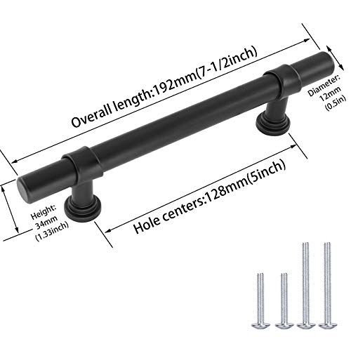Goldenwarm Black Cabinet Handles 25 Pack Black Drawer Pulls - LST18BK128 Kitchen Hardware for Cabinet Vintage Kitchen Hardware Handles Dresser - Image 2