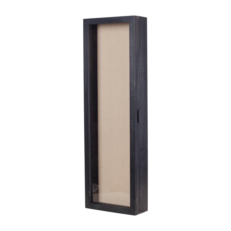 Freezing point Shadow Box Frame 8x25 Flower Shadow Box Pin Display Case Cabinet Picture Frame with Linen Back Memorabilia Awards Medals Badge Bouquet Wedding Memory Box for Keepsakes Long Black - Image 1
