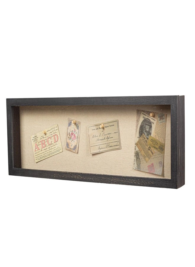 Freezing point Shadow Box Frame 8x25 Flower Shadow Box Pin Display Case Cabinet Picture Frame with Linen Back Memorabilia Awards Medals Badge Bouquet Wedding Memory Box for Keepsakes Long Black - Image 3
