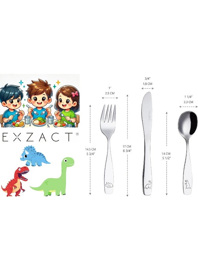 Exzact Children's Cutlery Stainless Steel 6pcs Set/Kids Cutlery/Toddler Utensils/Flatware - Engraved (Dinosaurs) - pzsku/Z1653FEAB0F1DDB846779Z/45/_/1738048076/21ccd1cf-bb28-4dd5-9a3f-960b8097d0e1