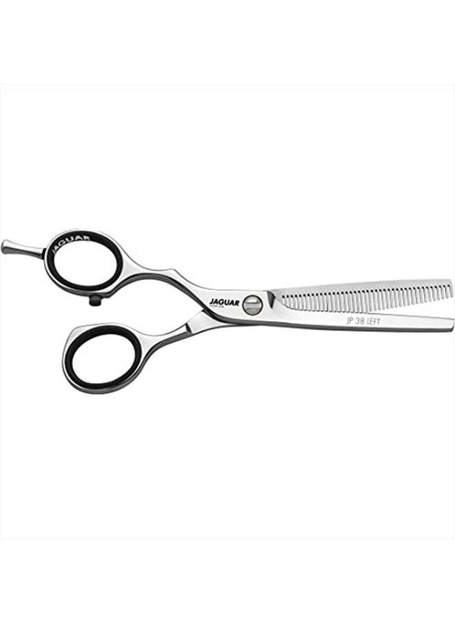JAGUAR - Jaguar Shears White Line JP 38 5.25 Inch Left Handed Thinner Professional, Ergonomic, Steel Hair Thinning, Texturizing, Cutting & Trimming Scissors for Salon Stylists, Beauticians, & Barbers - Image 1