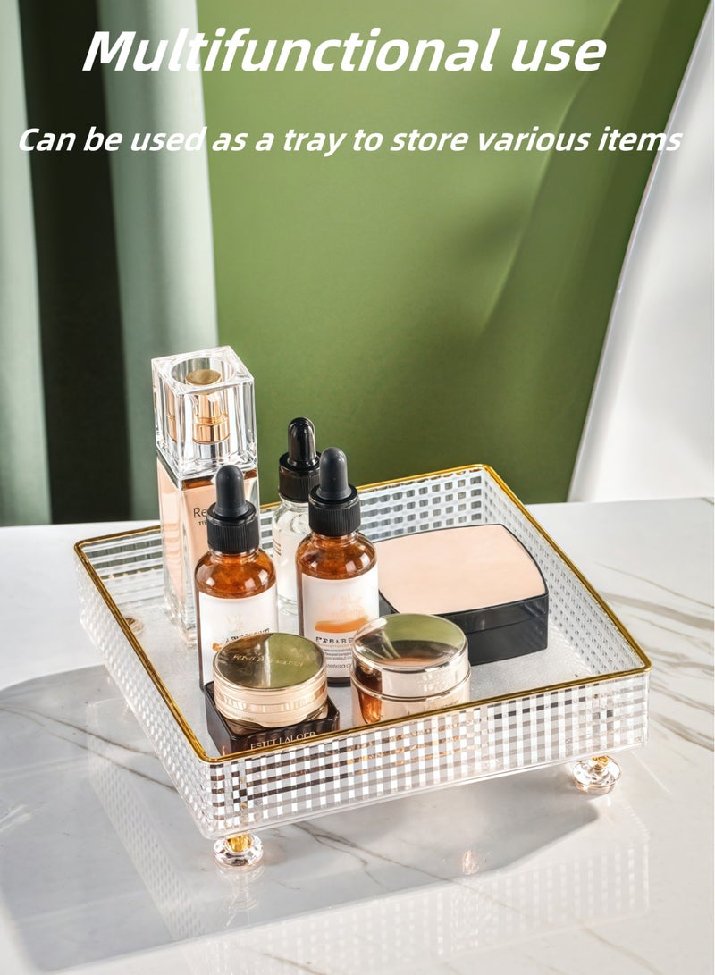 6 Pieces Snack Trays with Lids Candy and Nuts Serving Containers Set Dried Fruit Tray Plastic Appetizer Platter Condiment Storage Box Cosmetic Storage Box Plate Food Display Bowl Transparent 27.5x18  - Image 5