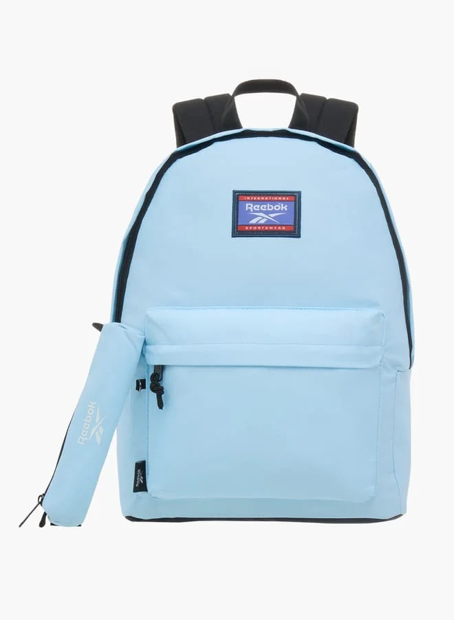 Logo Detail Backpack With Adjustable Shoulder Straps And Pencil Pouch