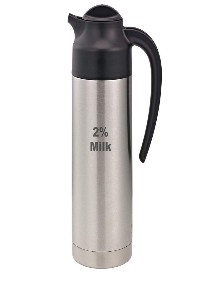 Service Ideas S2SN1002% ET Steelvac Carafe, NSF, "2% Milk" Etched, 1 L